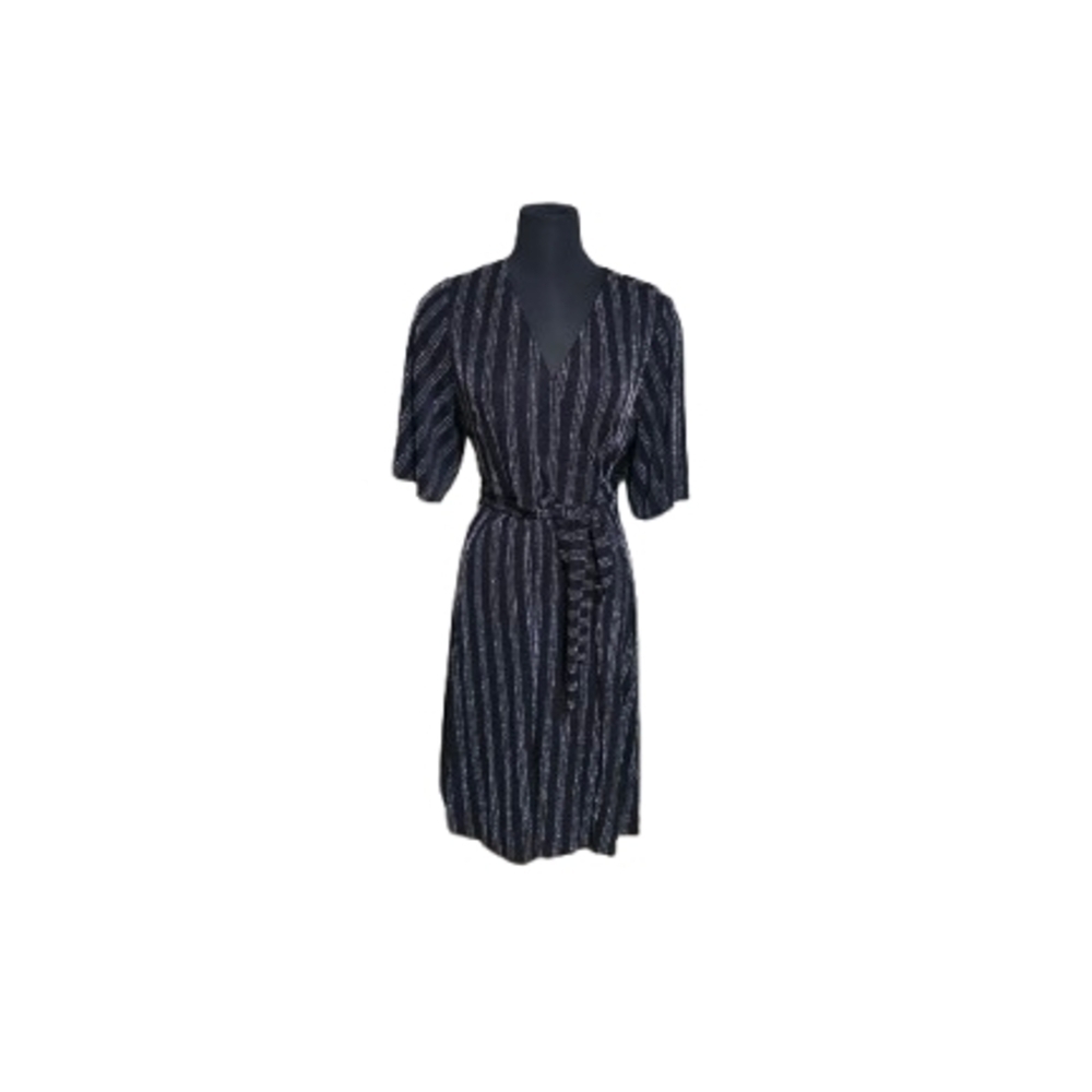 Torrid Black Glitter Stripe Wrap Dress Size 2 (18/20) NWOT image 5
